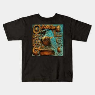 Ancient Egyptian-Inspired Bird and Glyphs Kids T-Shirt